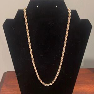 Twisted Rope Necklace 28” Long Rope Necklace